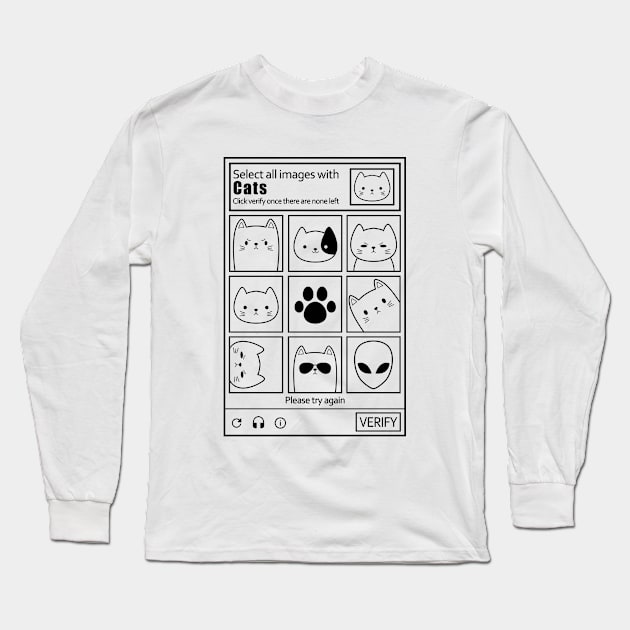 SELECT ALL IMAGES WITH CATS CAPTCHA Long Sleeve T-Shirt by JWOLF